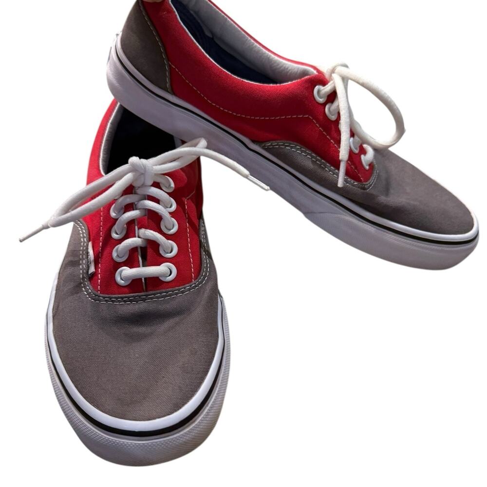 Vans Red and Gray Lace Up Sneakers in a Mens Size 7 or Women’s 8.5